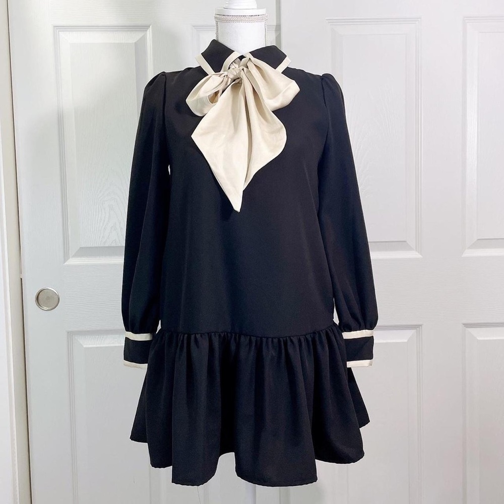 Black and gold academia babydoll dress